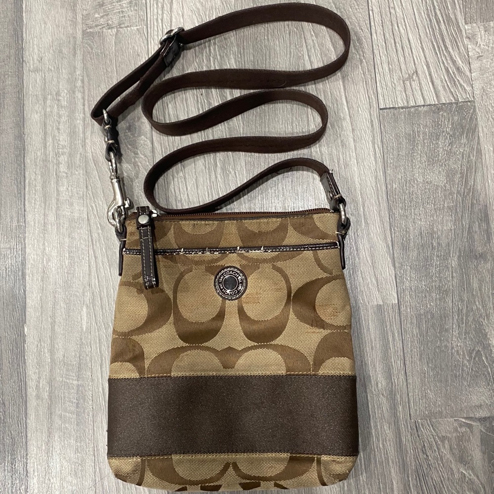 Authentic brown Coach crossbody bag